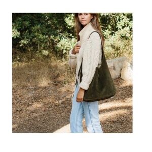 Parker Clay suede leather hobo shoulder bag